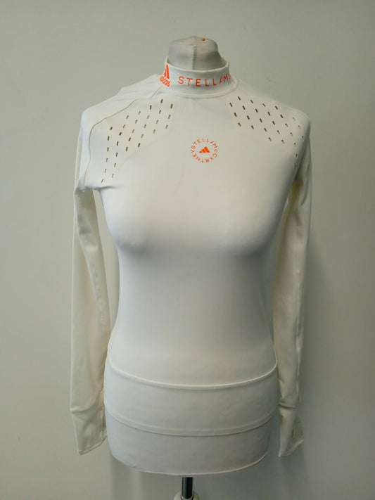 STELLA MCCARTNEY Ladies White Long Sleeve Round Neck T-Shirt Size UK S NEW
