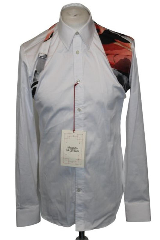 ALEXANDER MCQUEEN Men's White Cotton Long Sleeve Button Down Shirt 15 BNWT