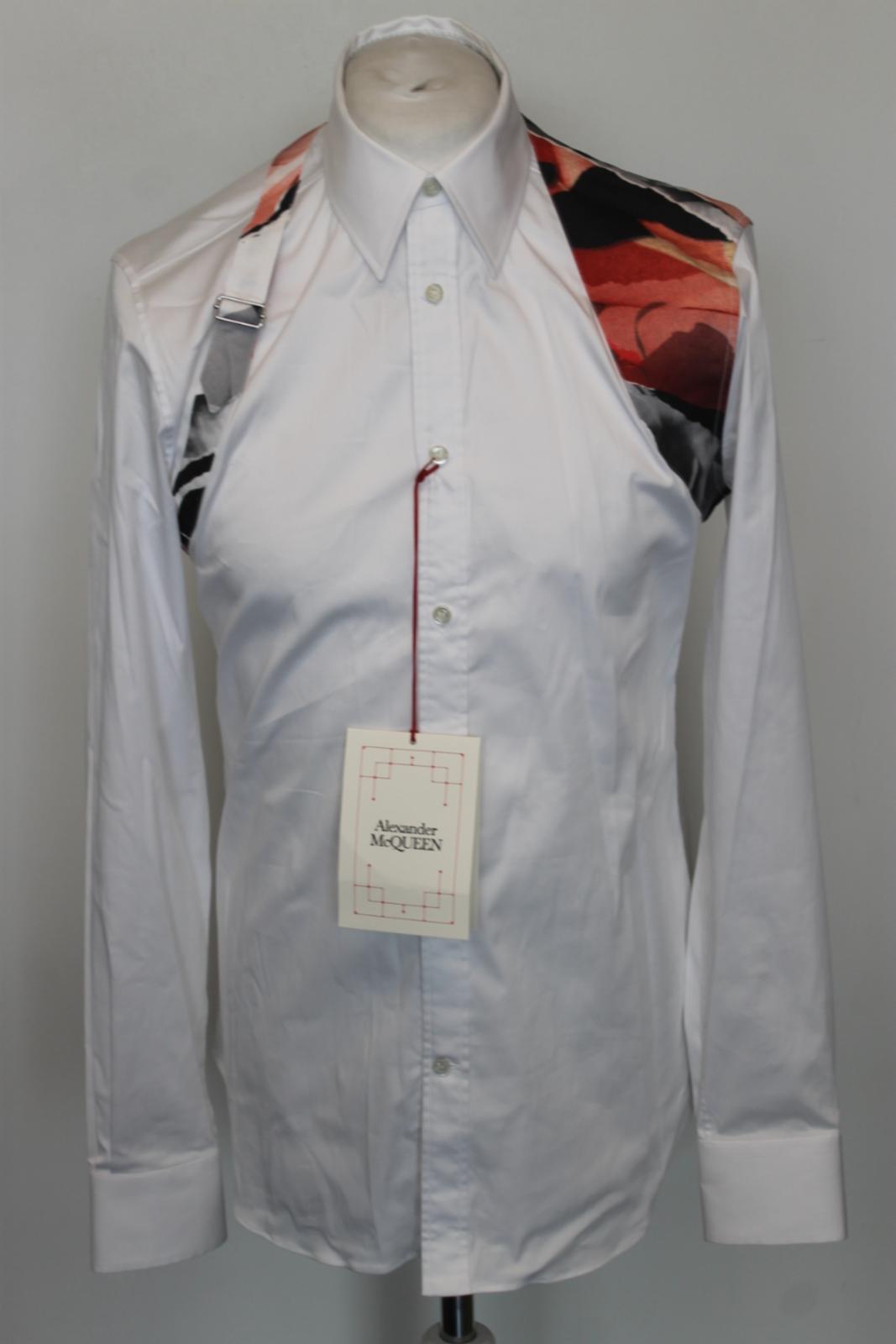 ALEXANDER MCQUEEN Men's White Cotton Long Sleeve Button Down Shirt 15 BNWT