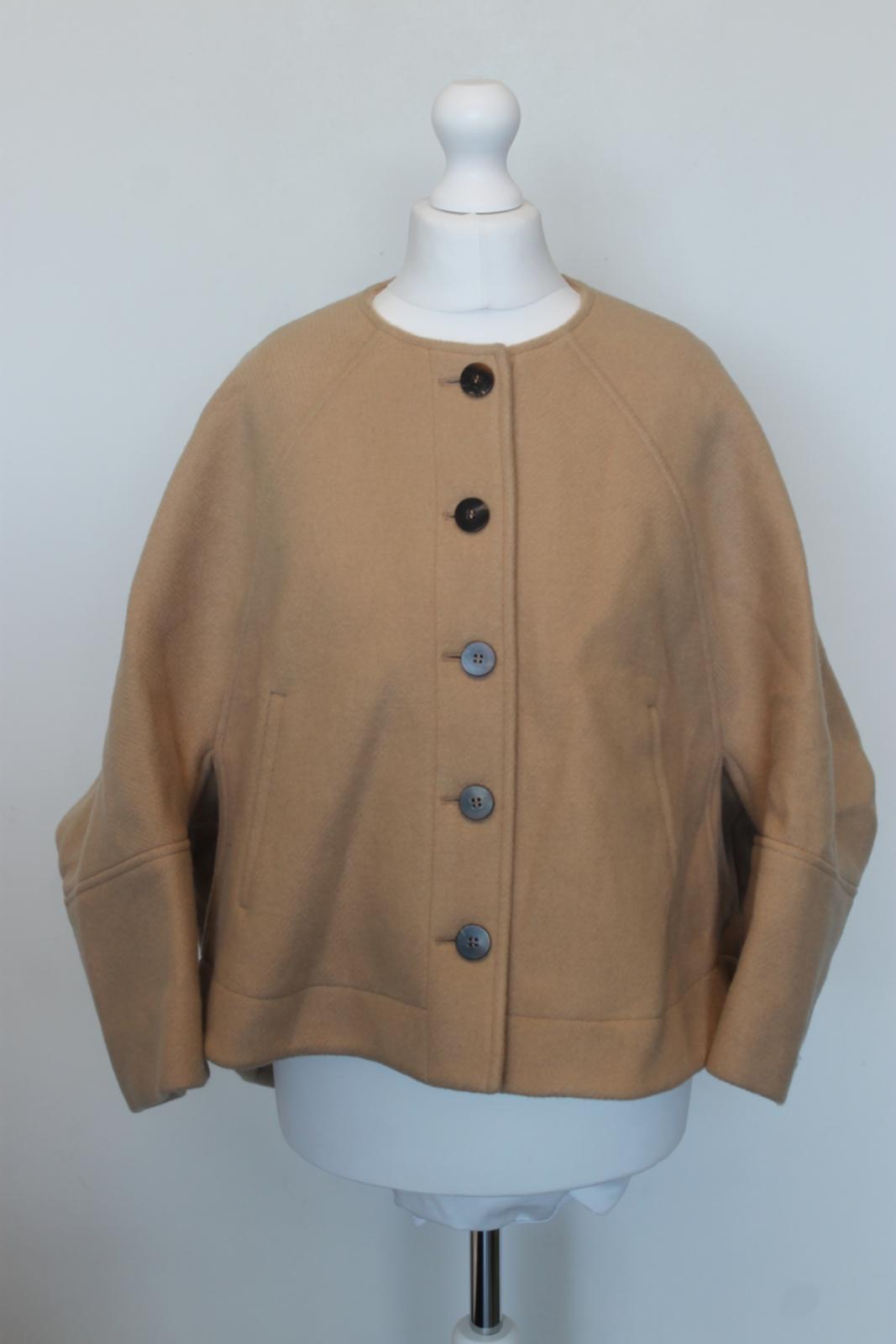 CHLOE Ladies Pearl Beige Cappa Short Cape Buttoned Jacket EU36 UK8 BNWT