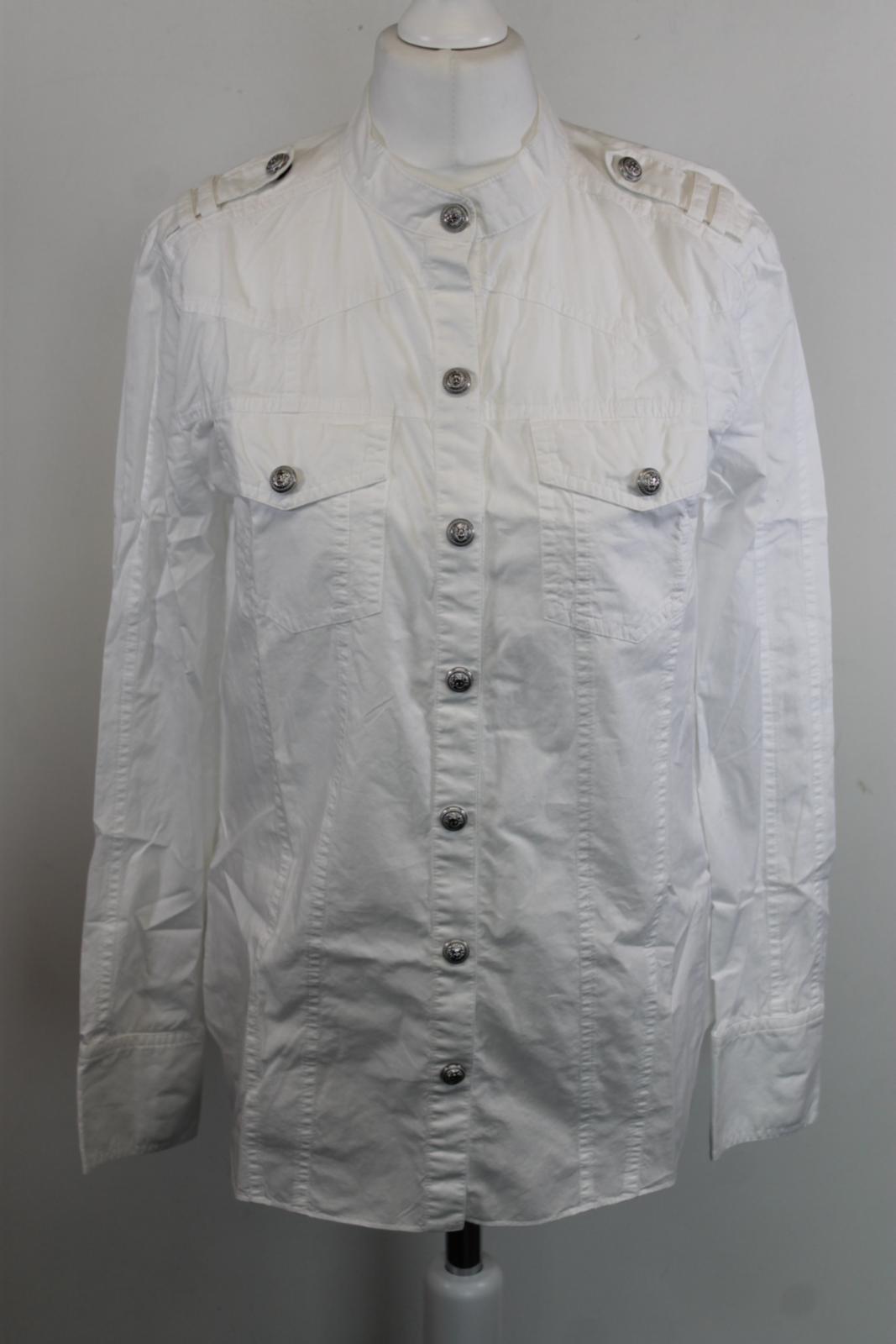 BALMAIN Ladies White Cotton Button Down Chemise Shirt EU36 UK8 BNWT