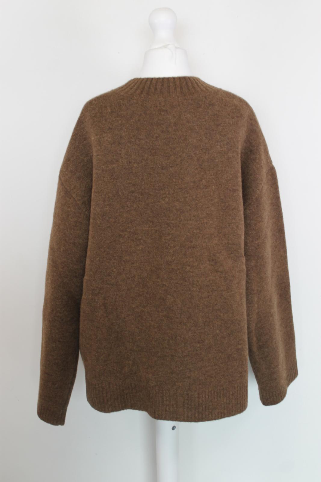 NANUSHKA Ladies Brown Wool/Alpaca Fluffy Oversized Knit Cardigan Size S BNWT