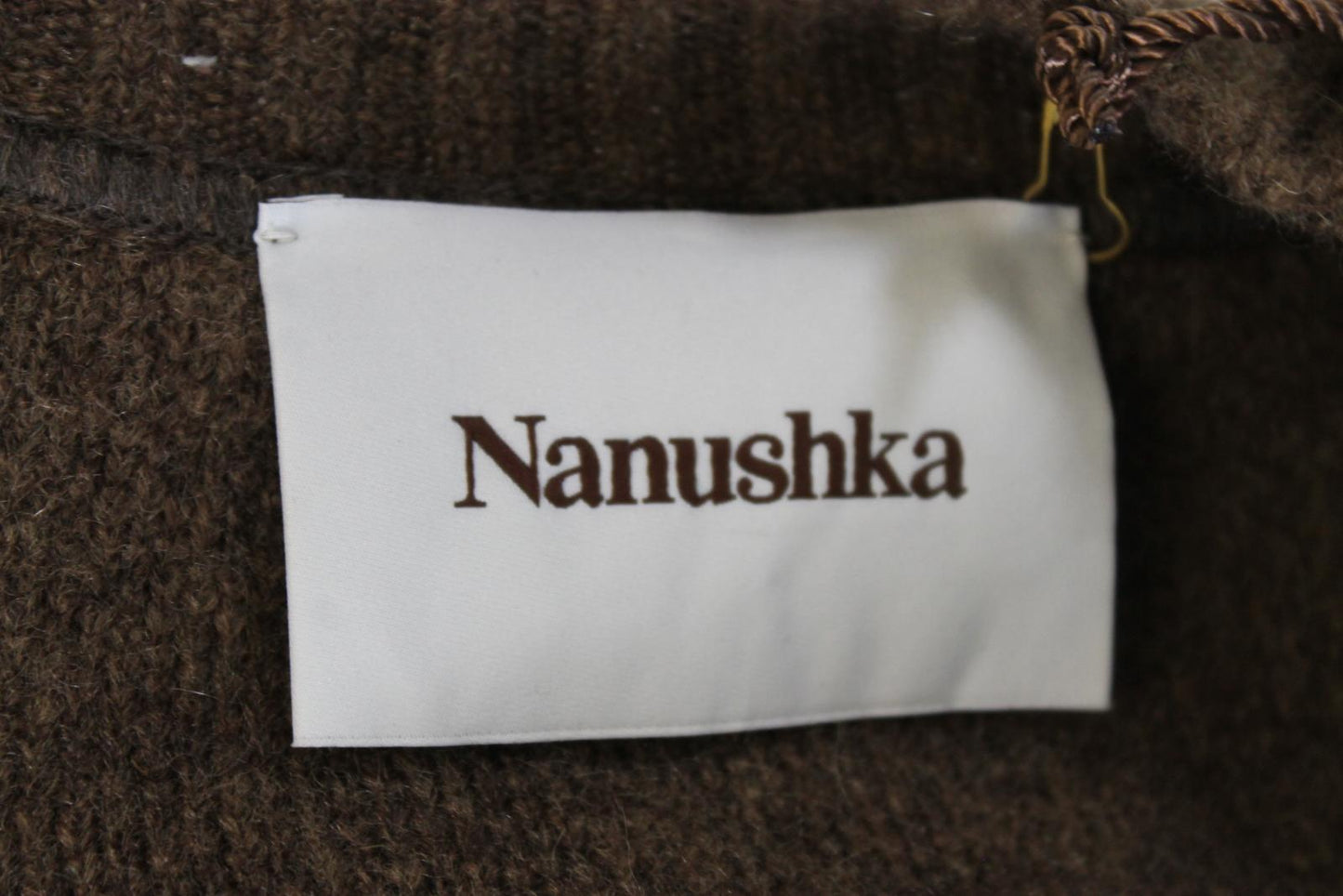 NANUSHKA Ladies Brown Wool/Alpaca Fluffy Oversized Knit Cardigan Size S BNWT