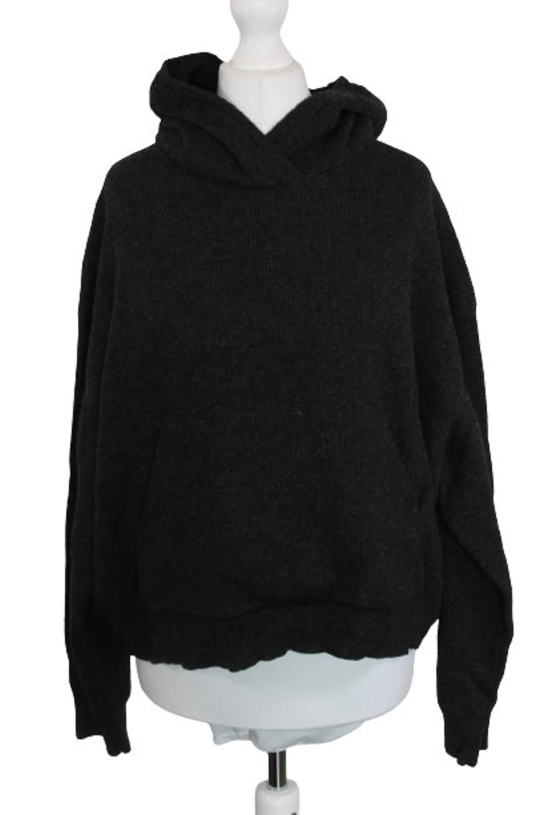 NANUSHKA Ladies Black Merino Wool/Cashmere Blend Knit Hoodie Size L BNWT