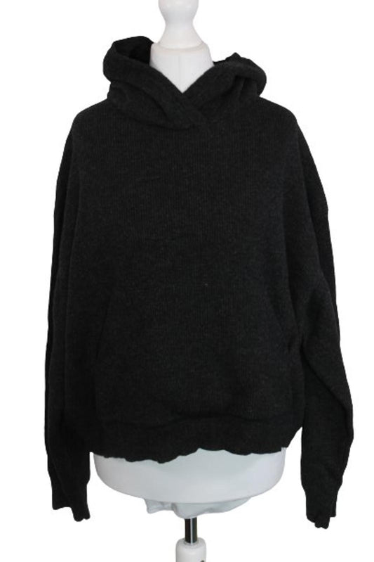 NANUSHKA Ladies Black Merino Wool/Cashmere Blend Knit Hoodie Size L BNWT