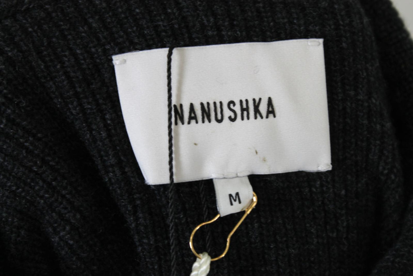 NANUSHKA Ladies Black Merino Wool/Cashmere Blend Knit Hoodie Size M BNWT