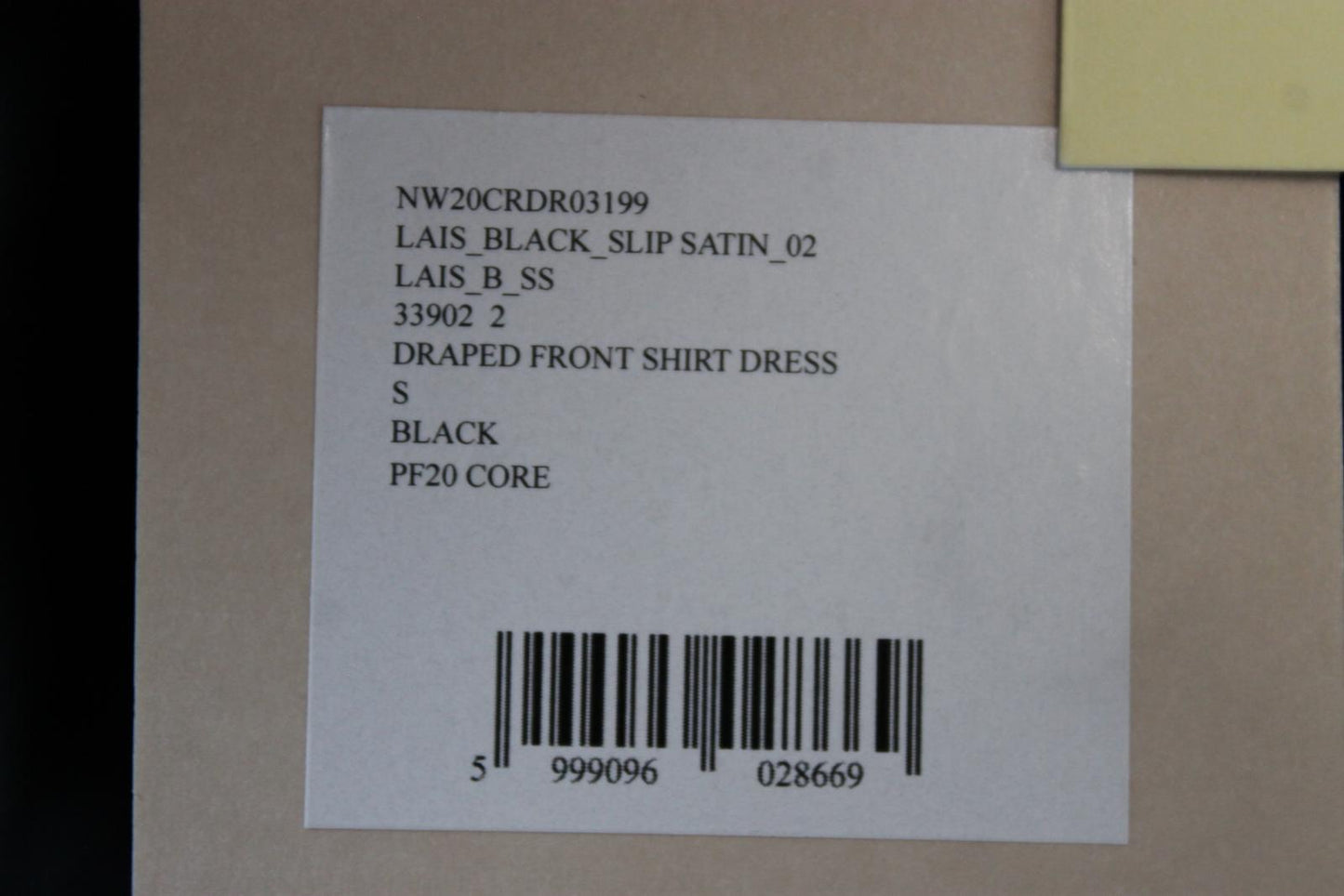 NANUSHKA Ladies Black Satin Draped Front Shirt Dress Size S BNWT