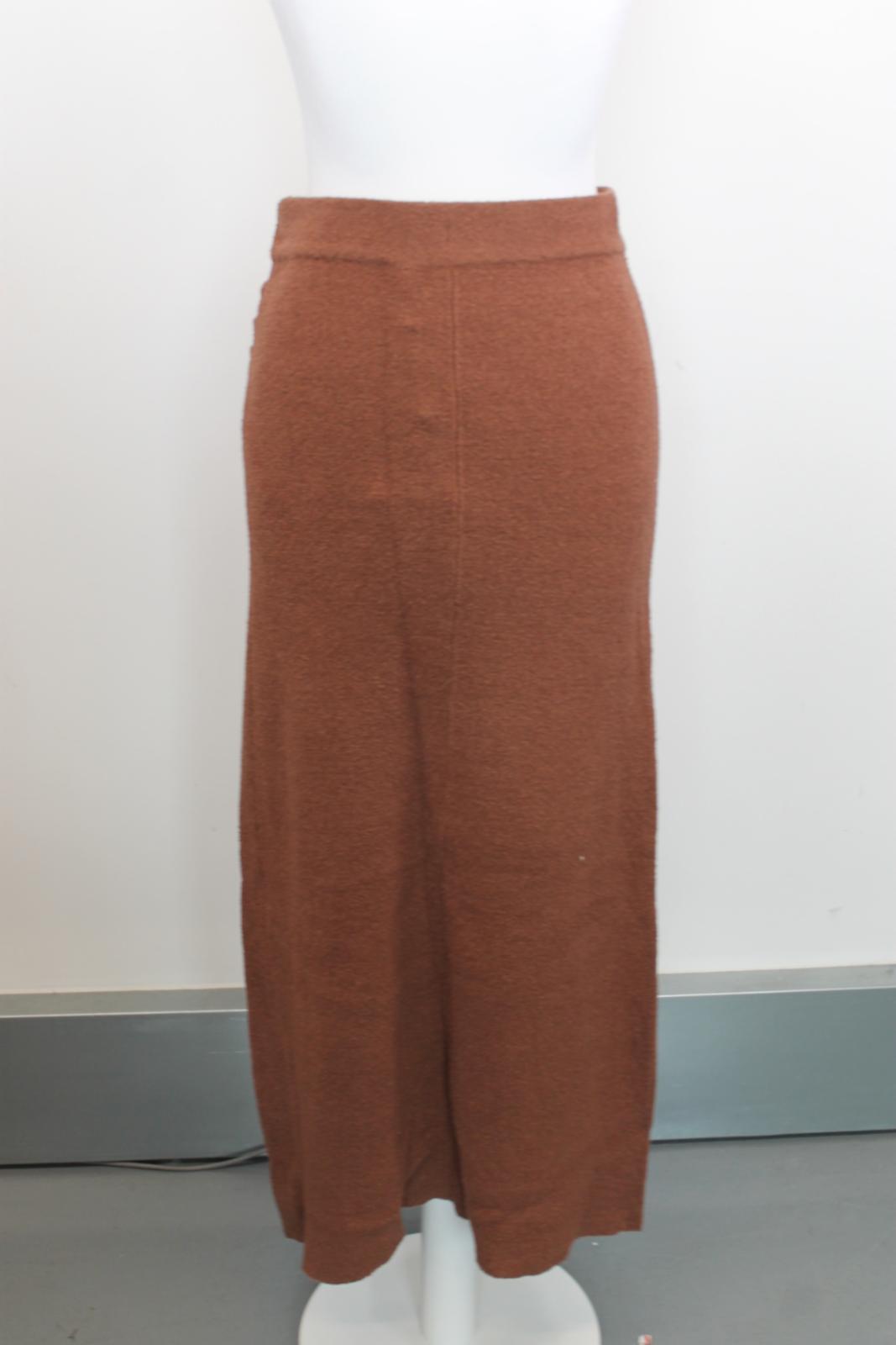 NANUSHKA Ladies Brown Cotton Terry Knit Draped Front Wrap Skirt Size S BNWT