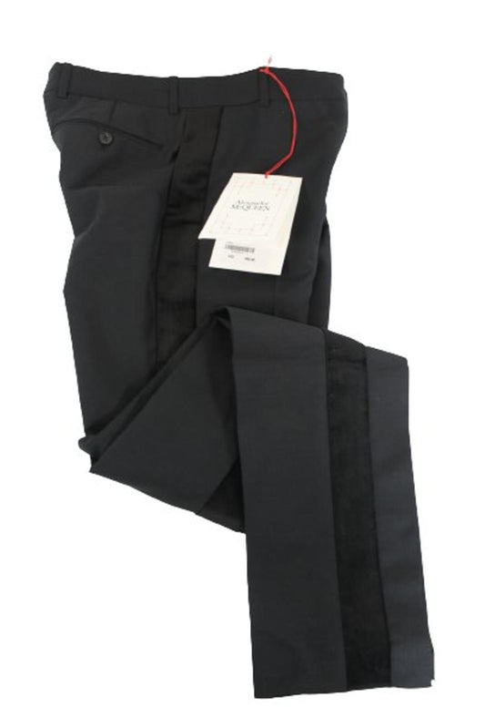 ALEXANDER MCQUEEN Men's Black Wool/Mohair Dress Trousers Size S BNWT