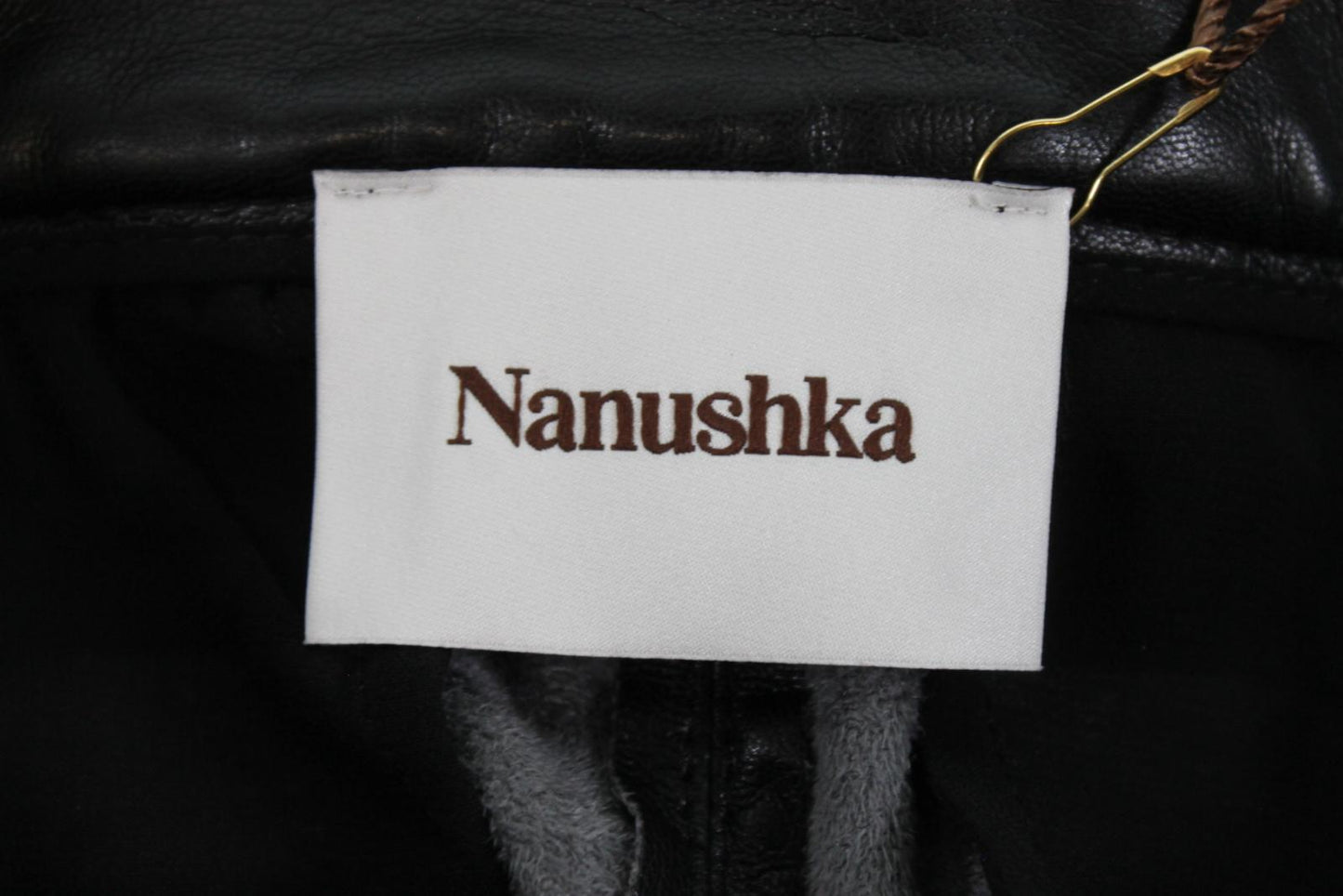 NANUSHKA Ladies Black Vegan Leather Maxi Tailored Wide-Leg Trousers XS BNWT