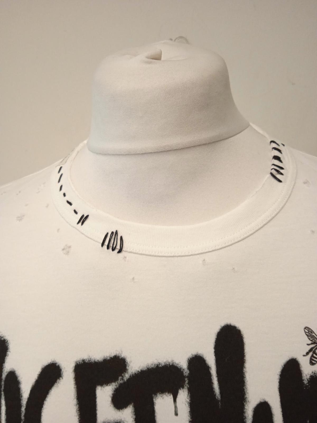 DOLCE & GABBANA Men's White Short Sleeve Graffiti Print T-Shirt IT44/S NEW