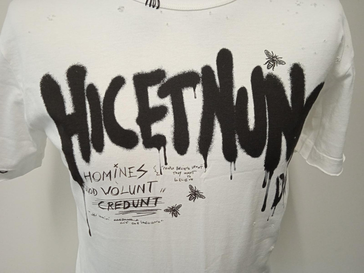 DOLCE & GABBANA Men's White Short Sleeve Graffiti Print T-Shirt IT44/S NEW