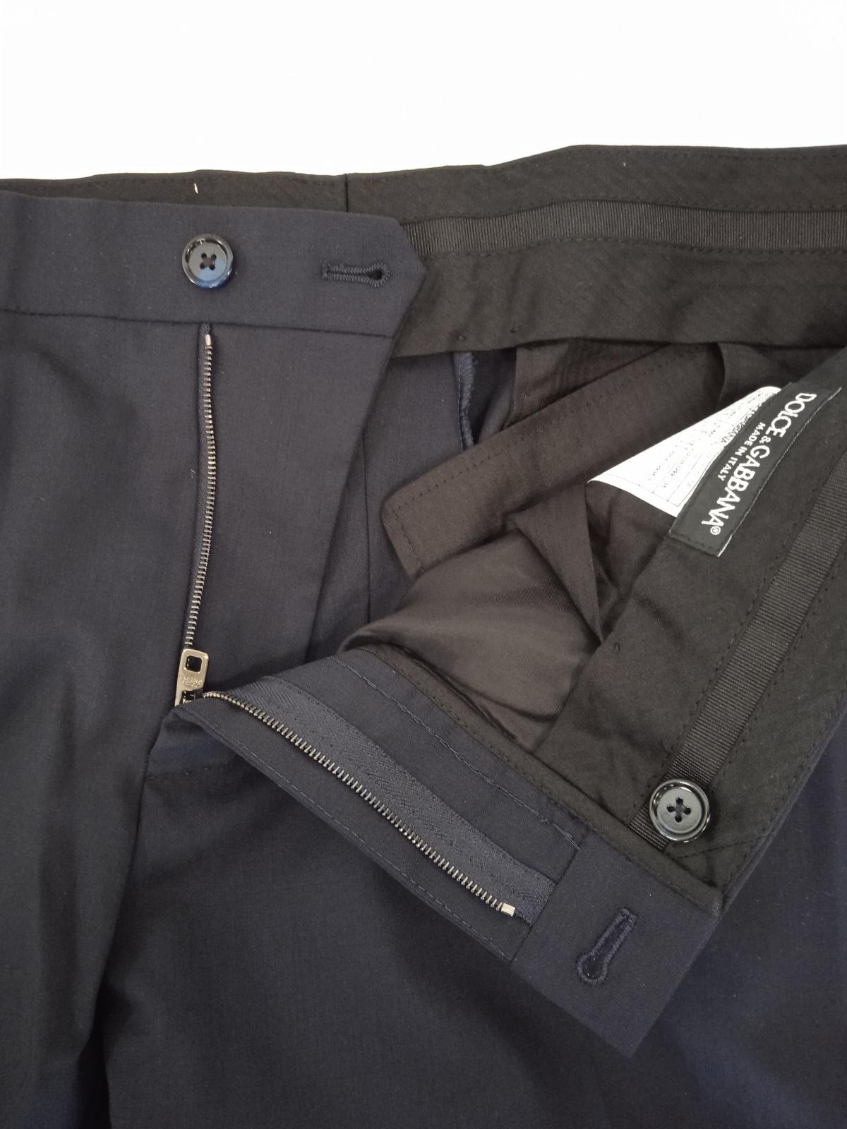 DOLCE & GABBANA Men's Navy Blue Wool Blend Classic Suit Trousers IT52 UK42 NEW