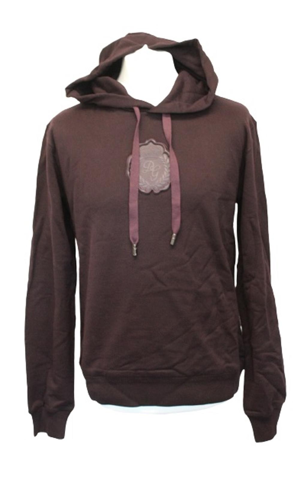 DOLCE & GABBANA Men's Plum Purple Logo Plaque Pullover Hoodie IT50 UK40 NEW