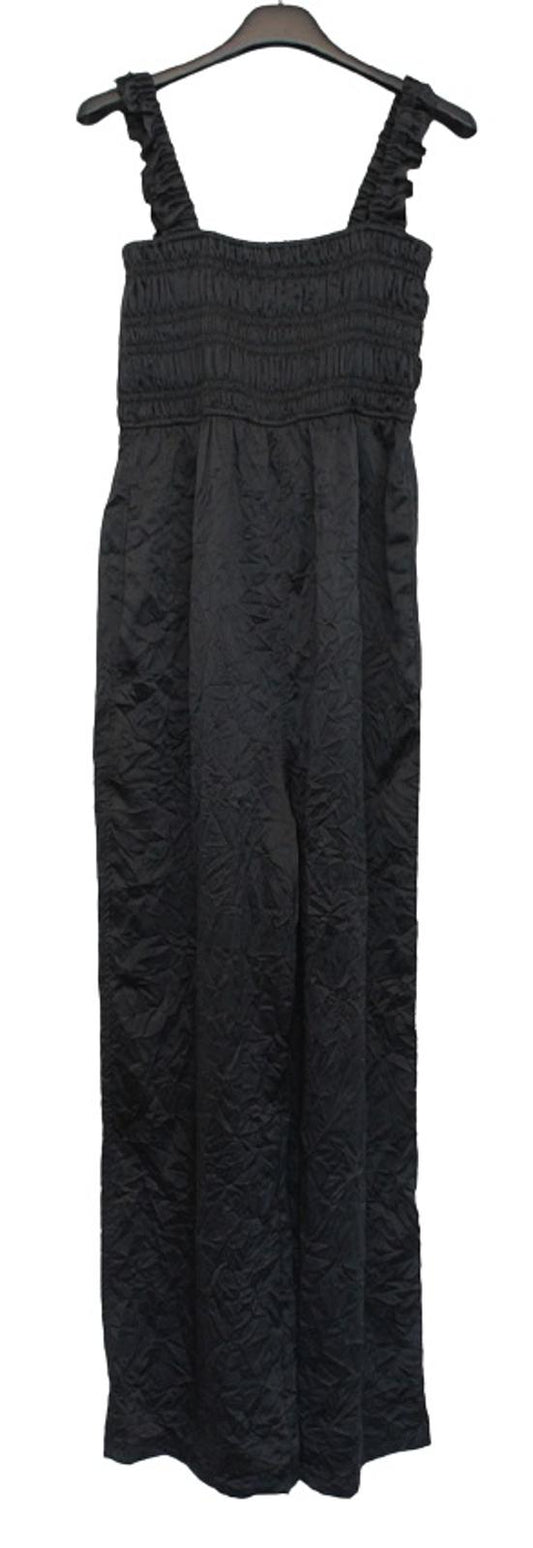 GANNI Ladies F5892 Black Smocked Sleeveless Jumpsuit EU38 UK10 W28 L28 NEW