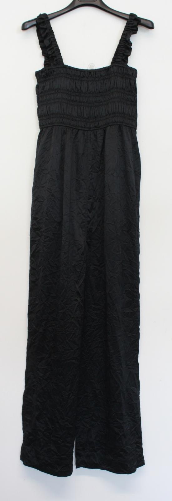 GANNI Ladies F5892 Black Smocked Sleeveless Jumpsuit EU38 UK10 W28 L28 NEW