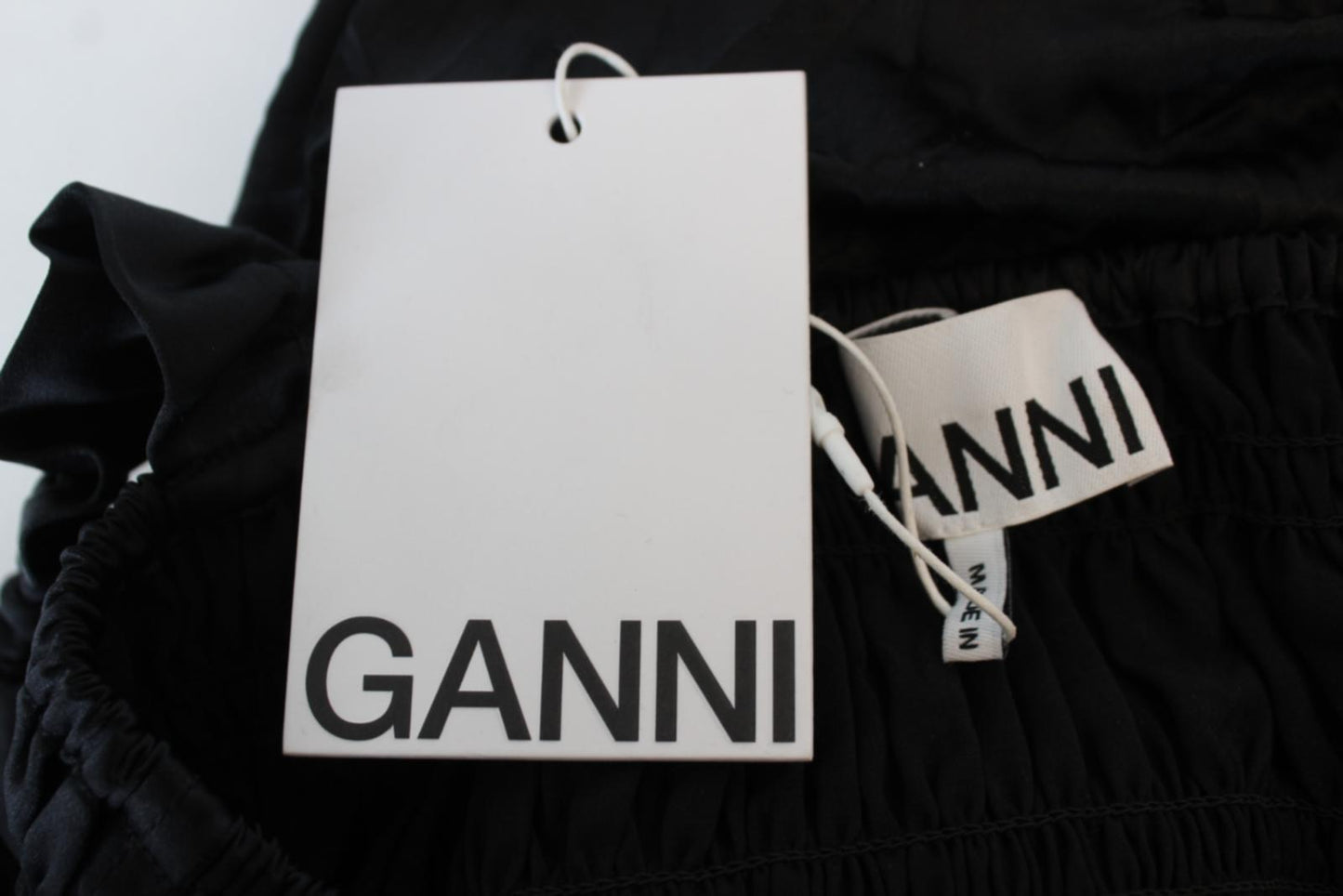 GANNI Ladies F5892 Black Smocked Sleeveless Jumpsuit EU38 UK10 W28 L28 NEW