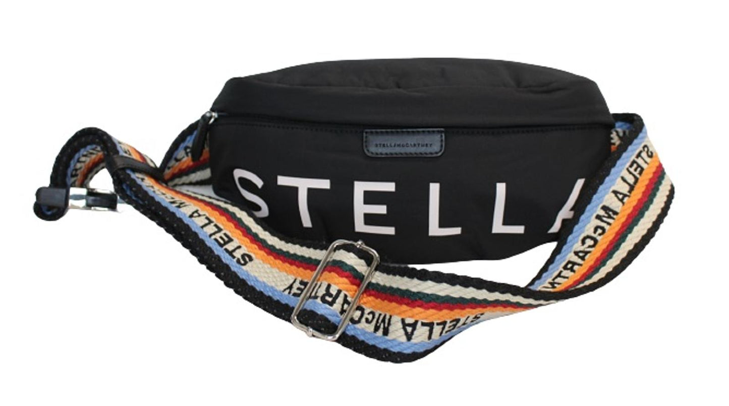 STELLA MCCARTNEY Ladies Falabella Black Multi Zip Go Eco Padded Belt Bag NEW