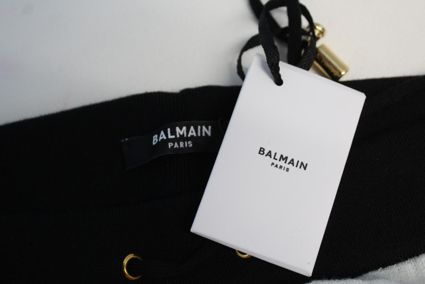 BALMAIN Ladies White Monogram Jacquard Flared Wool Blend Pants FR40 UK12 BNWT
