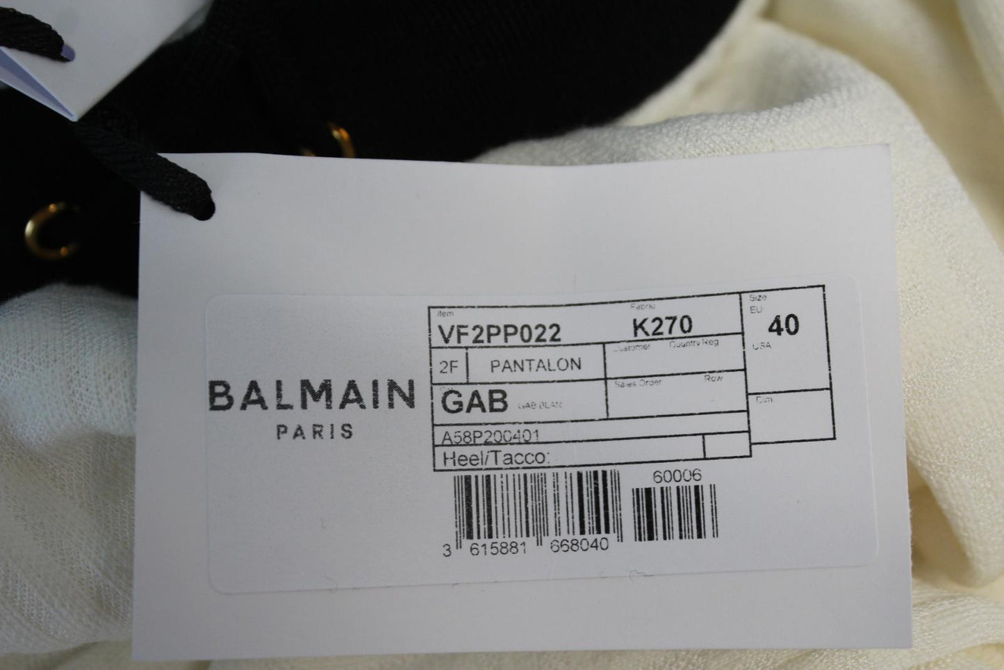 BALMAIN Ladies White Monogram Jacquard Flared Wool Blend Pants FR40 UK12 BNWT