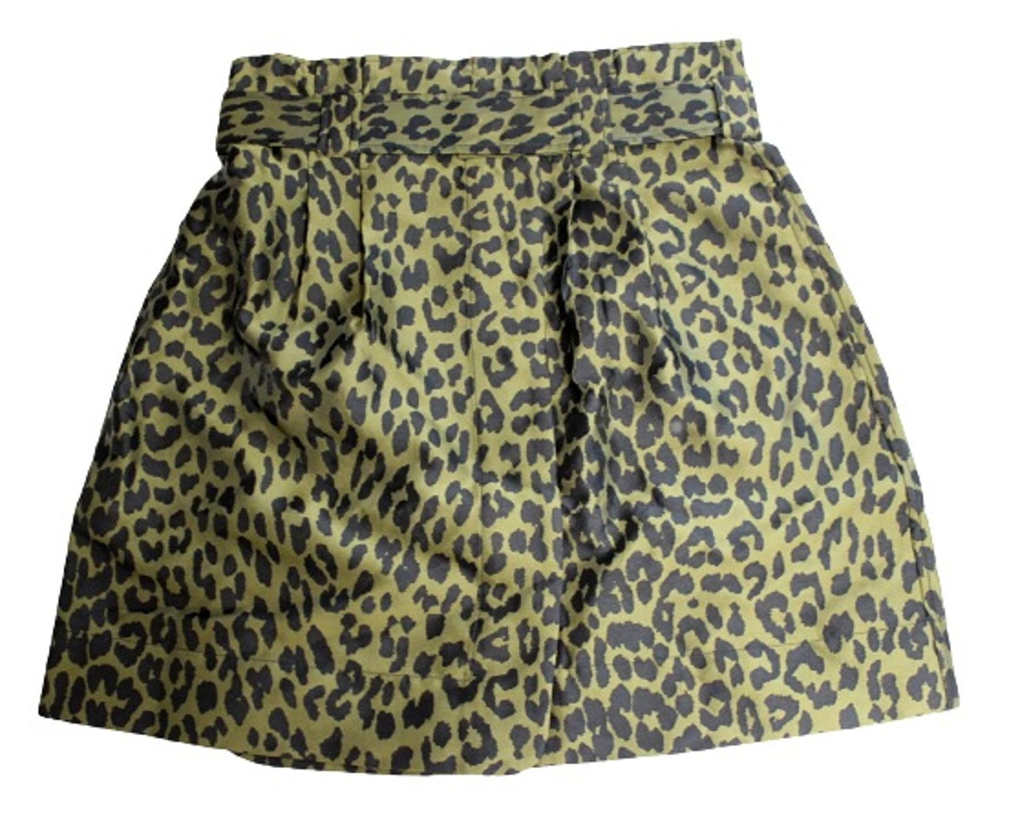 GANNI Ladies F5426 Olive Drab Green Black Leopard Print Skirt EU40 UK12 BNWT