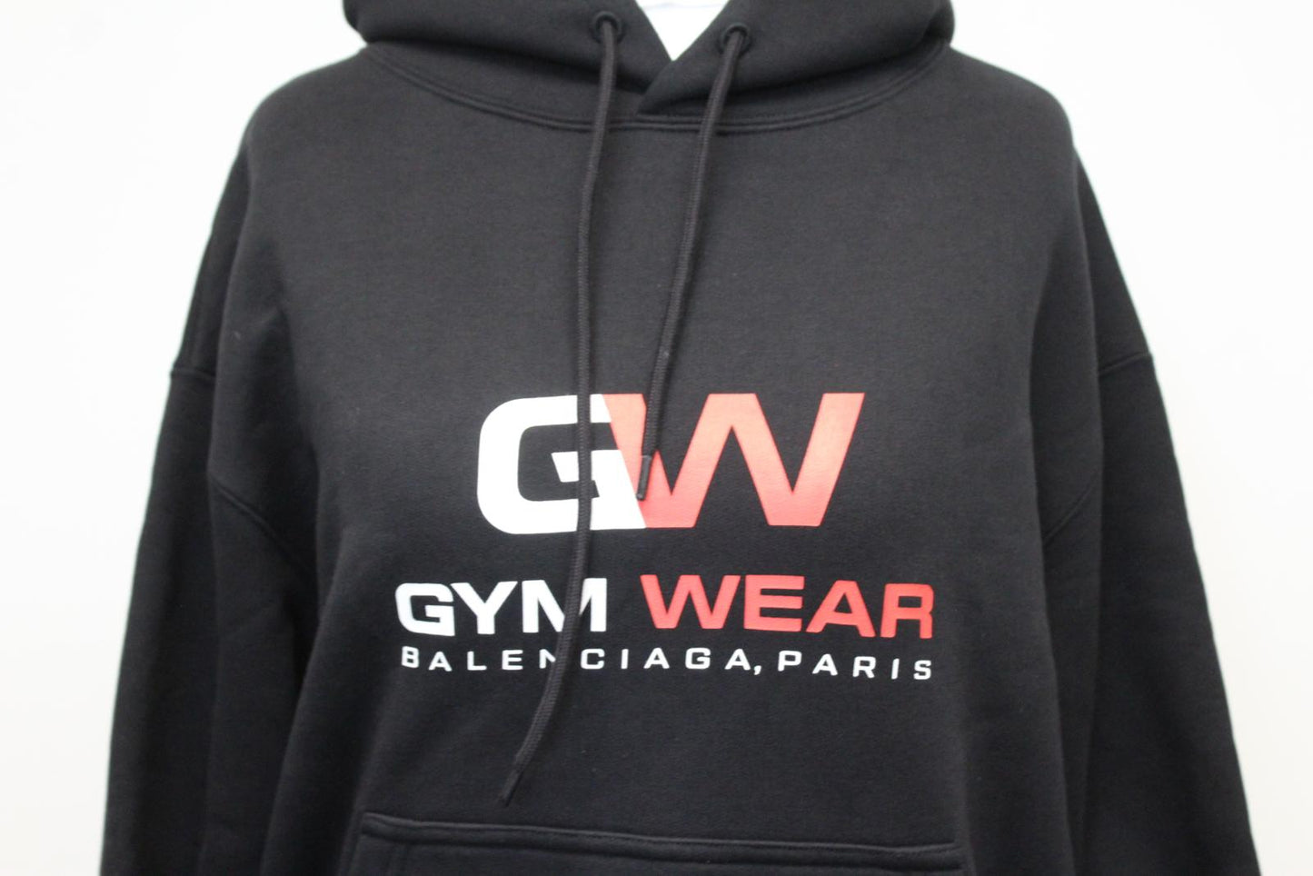 BALENCIAGA Unisex Black Multi Gym Wear Print Cotton Hoodie Sweatshirt S NEW