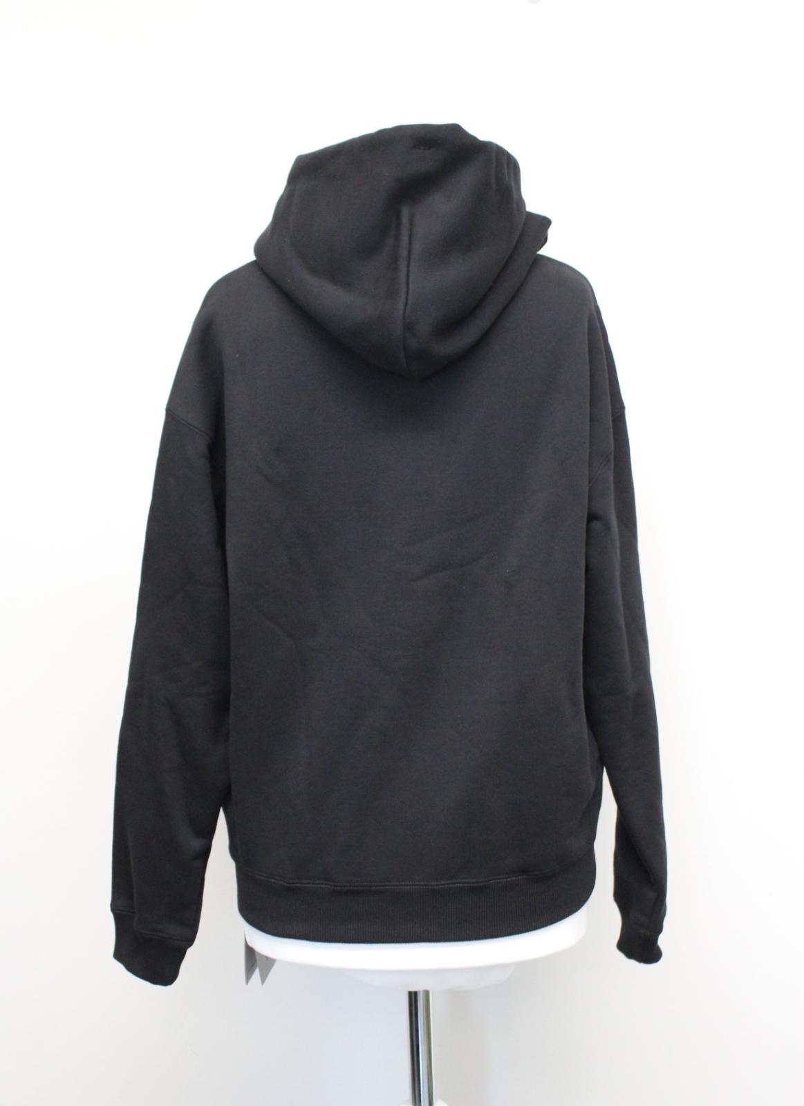 BALENCIAGA Unisex Black Multi Gym Wear Print Cotton Hoodie Sweatshirt S NEW