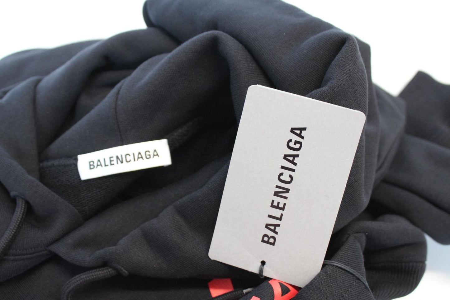 BALENCIAGA Unisex Black Multi Gym Wear Print Cotton Hoodie Sweatshirt S NEW