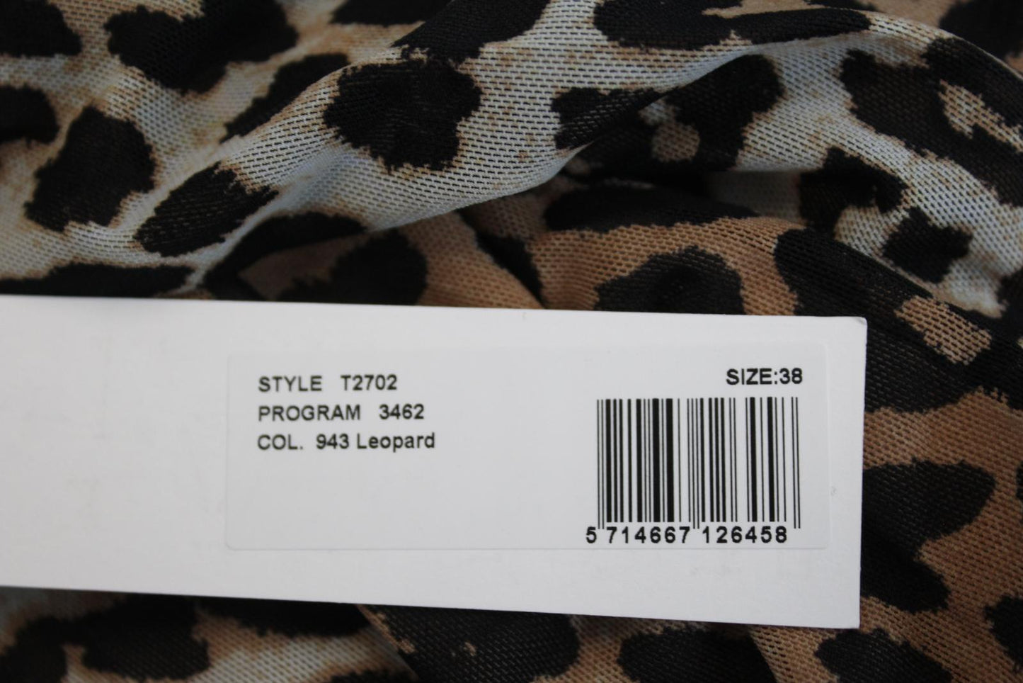 GANNI Ladies T2702 Brown Black Mesh Leopard Print Long Sleeve Top EU38 UK10 BNWT