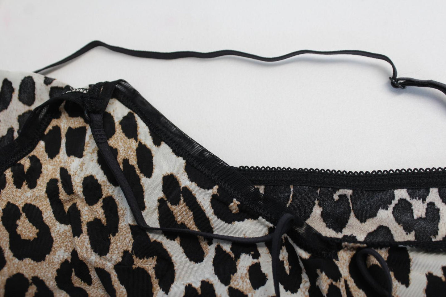 GANNI Ladies A2622 Brown Black Leopard Print Slip Stretch Tank Top L BNWT