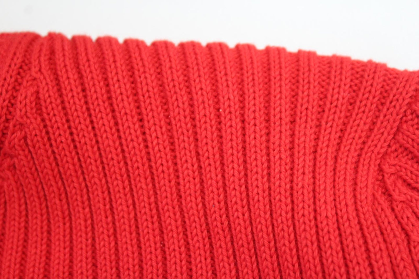 BALENCIAGA Ladies Red Ribbed Free logo Roll Neck Pullover Cotton Jumper XS BNWT