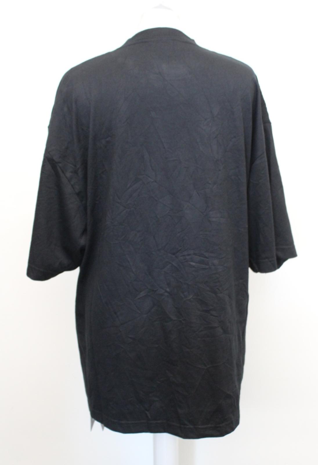 BALENCIAGA Unisex Black White Sponsor Logo Short Sleeve Oversized T-Shirt XS NEW