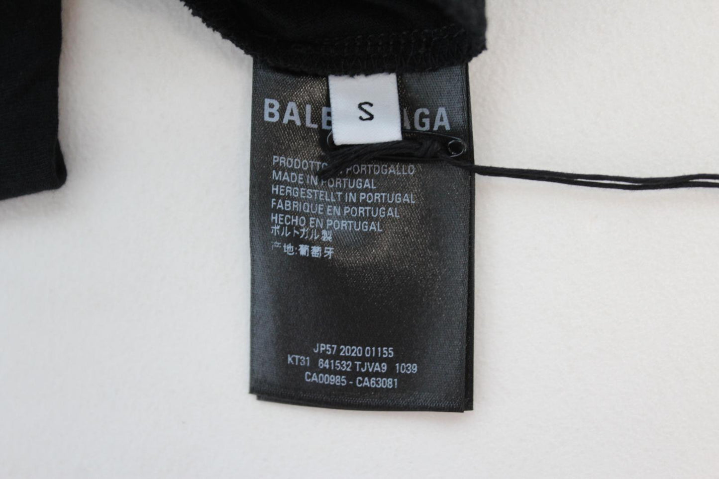 BALENCIAGA Unisex Black White Sponsor Logo Short Sleeve Oversized T-Shirt S NEW