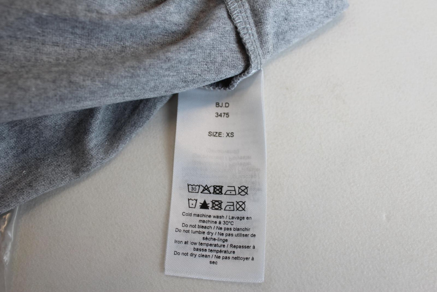 GANNI Ladies T2693 Paloma Melange Grey Green Smiley Cotton Blend T-Shirt XS BNWT