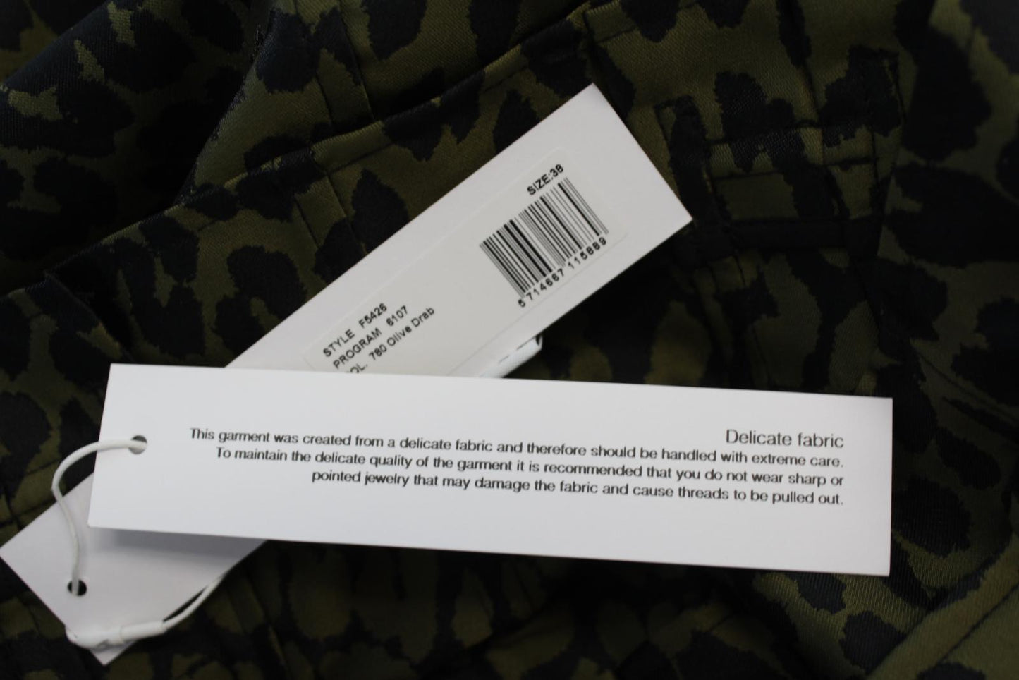 GANNI Ladies F5426 Olive Drab Green Black Leopard Print Skirt EU38 UK10 BNWT