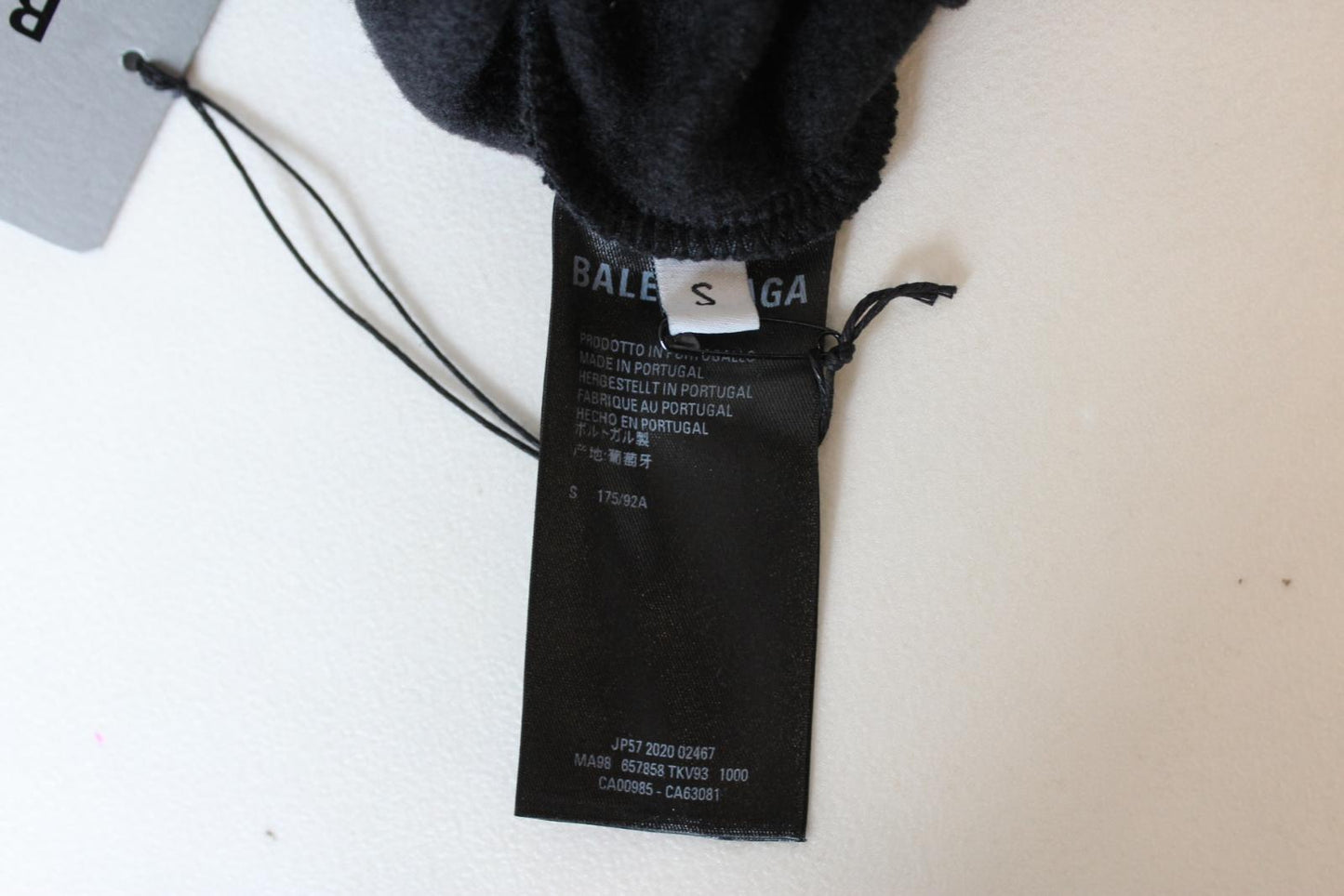BALENCIAGA Ladies Black Drawstring Stud Button Wrap Poncho Scarf Size S BNWT
