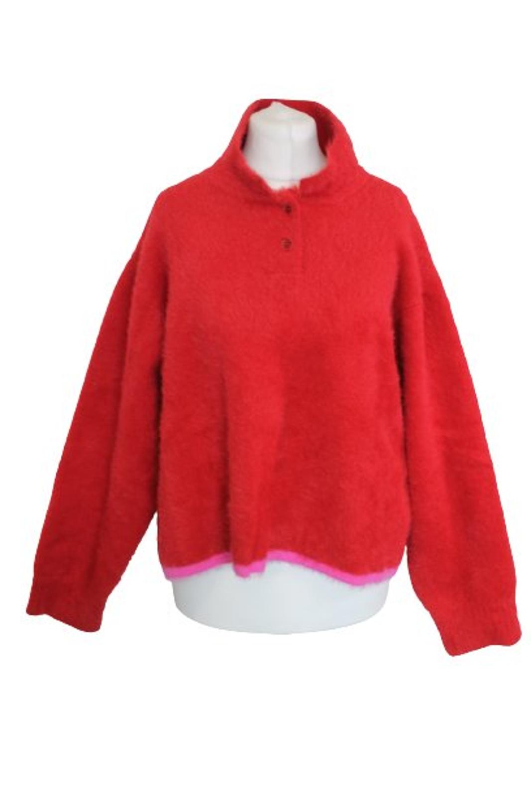 JACQUEMUS Ladies Red Le Polo Neve Fluffy Long Sleeve Jumper EU40 UK12 BNWT