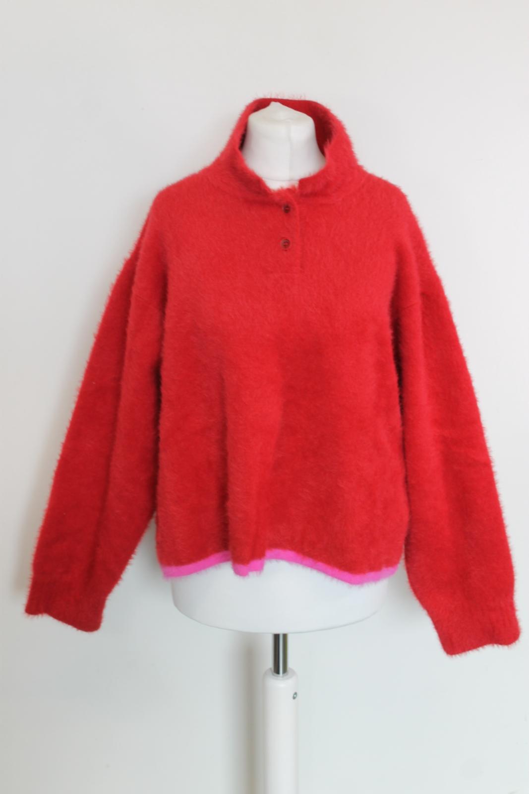 JACQUEMUS Ladies Red Le Polo Neve Fluffy Long Sleeve Jumper EU40 UK12 BNWT