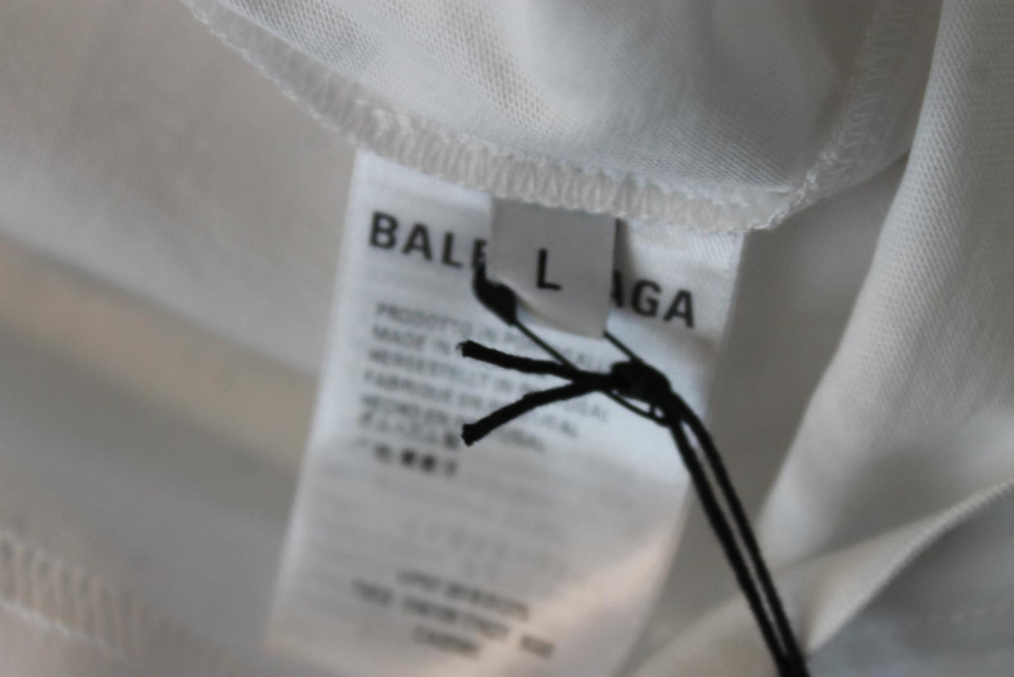 BALENCIAGA Men's White Cotton Short Sleeve Logo Print T-Shirt Size L NEW