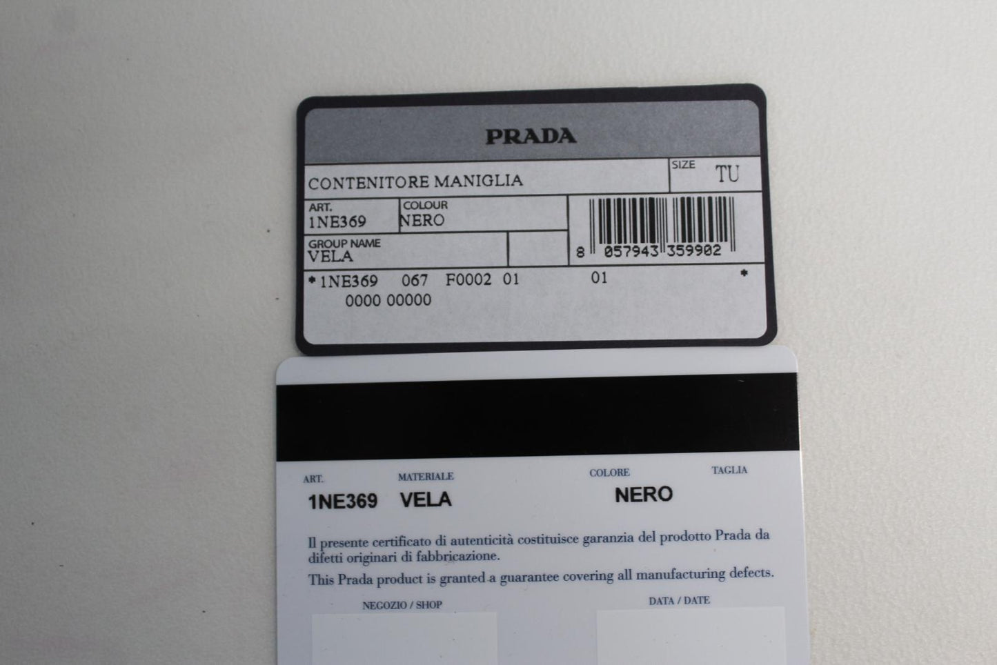 PRADA Ladies Vela Black Nylon Triangle Logo Drawstring Bucket Pouch Bag OS NEW