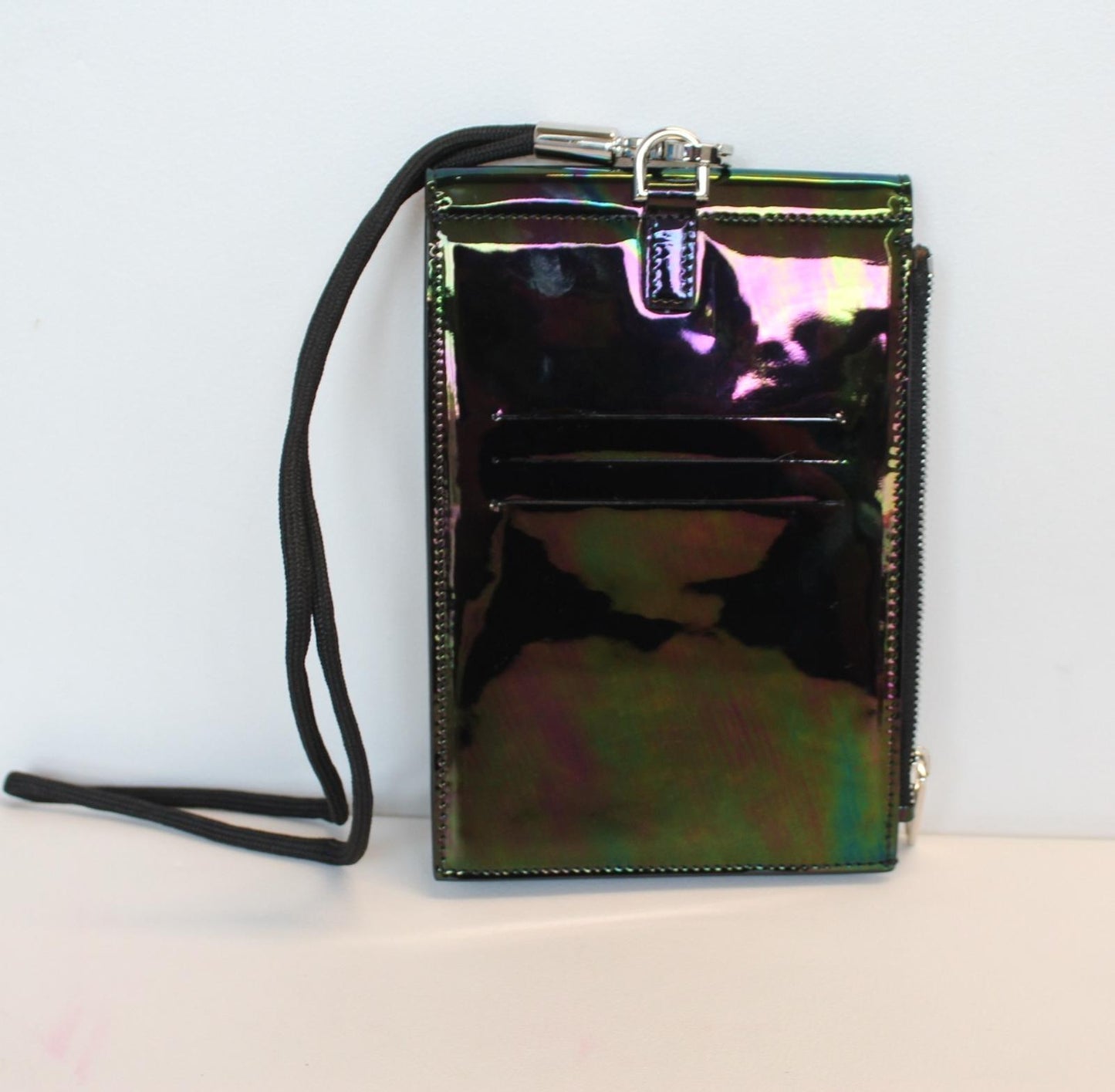 GIVENCHY Unisex Black Multi Patent Leather Neck Window Pouch Bag One Size NEW