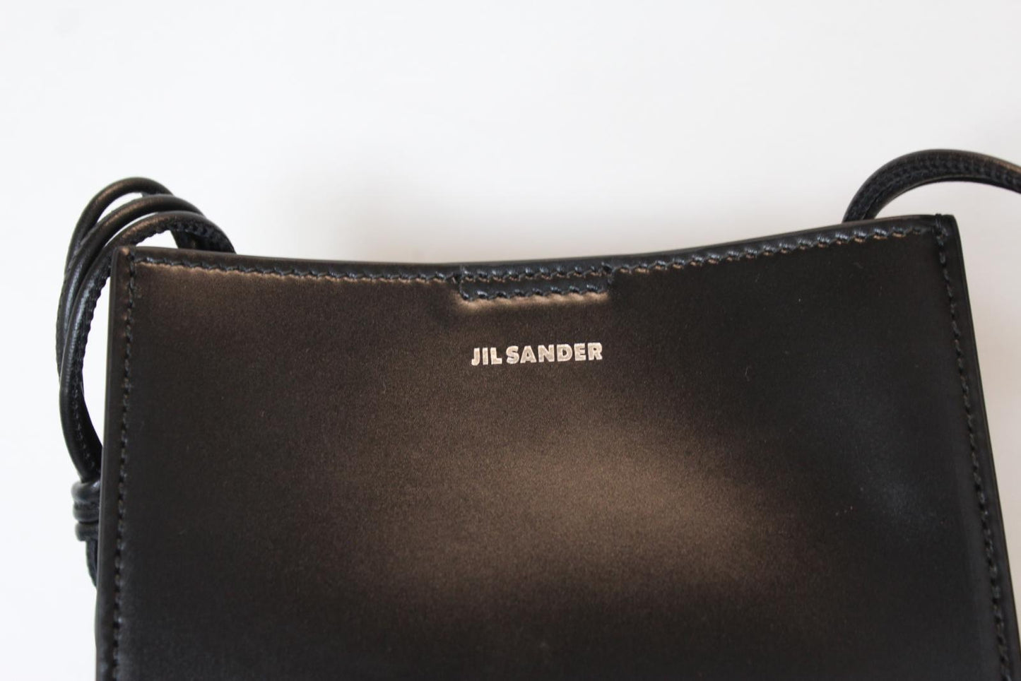 JIL SANDER Ladies Black Leather Magnetic Shoulder Crossbody Small Tangle Bag NEW