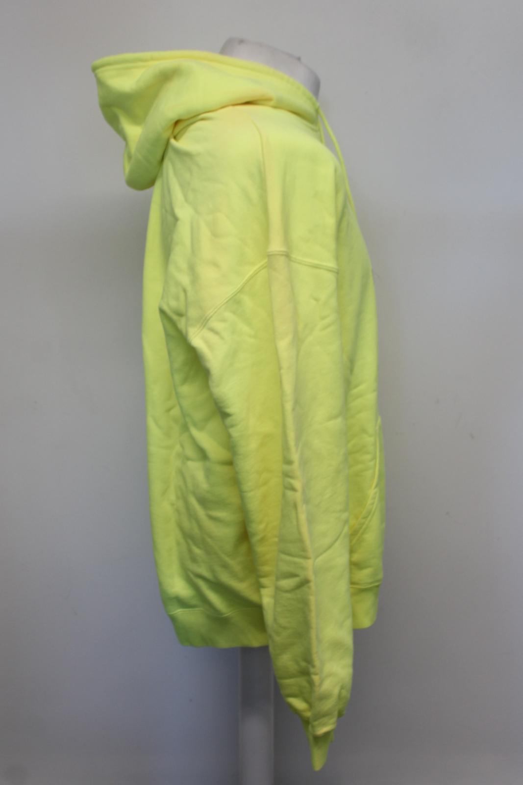 BALENCIAGA Men's Neon Yellow Black BB Logo Cotton Oversized Hoodie L NEW