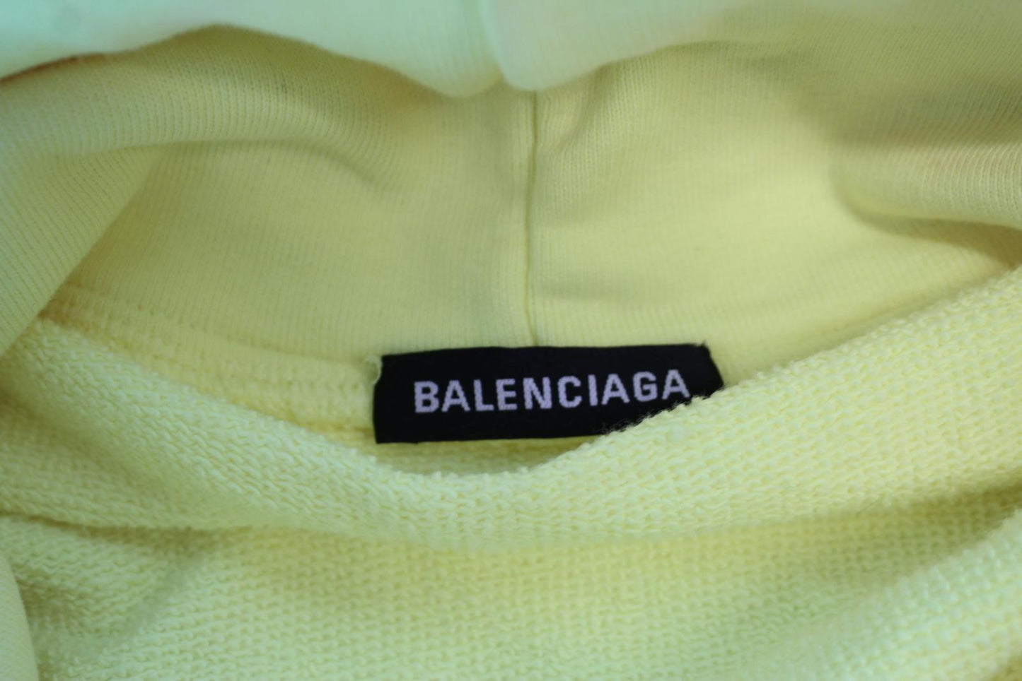 BALENCIAGA Men's Neon Yellow Black BB Logo Cotton Oversized Hoodie L NEW