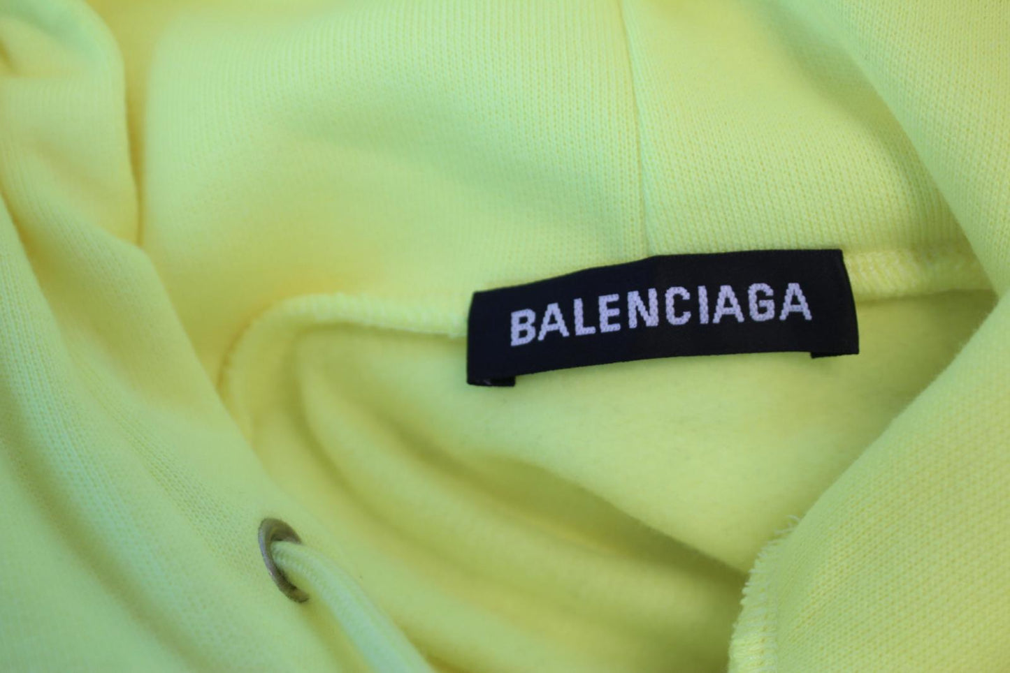 BALENCIAGA Men's Yellow Black Campaign Logo Cotton Hoodie Sweatshirt 2XL NEW