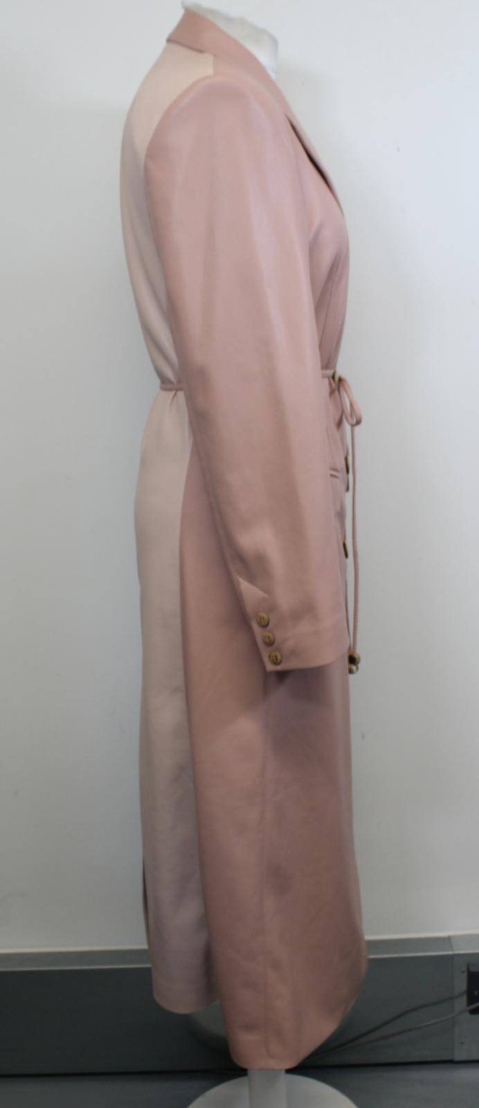 NANUSHKA Ladies Manila Pink Vegan Leather Patchwork Trench Coat Dress XS BNWT