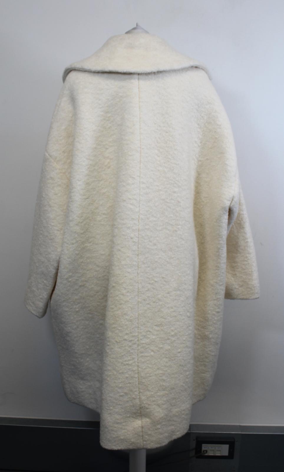 GANNI Ladies Ivory Fenn Single Breasted Oversized Wool Blend Coat XS/S NEW