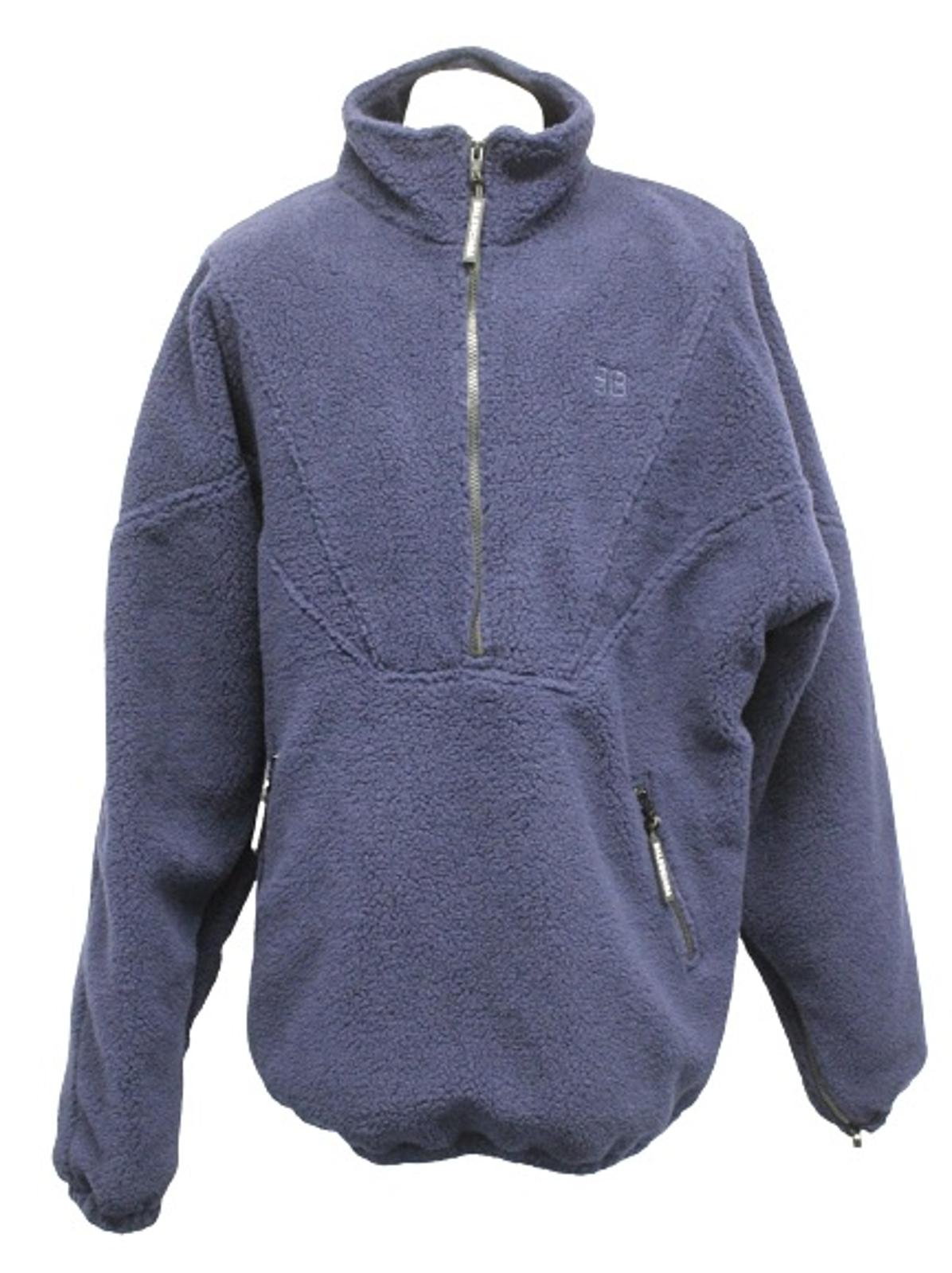 BALENCIAGA Men's Navy Blue High-Neck Half Zip Oversized Fleece Jacket 48/M BNWT