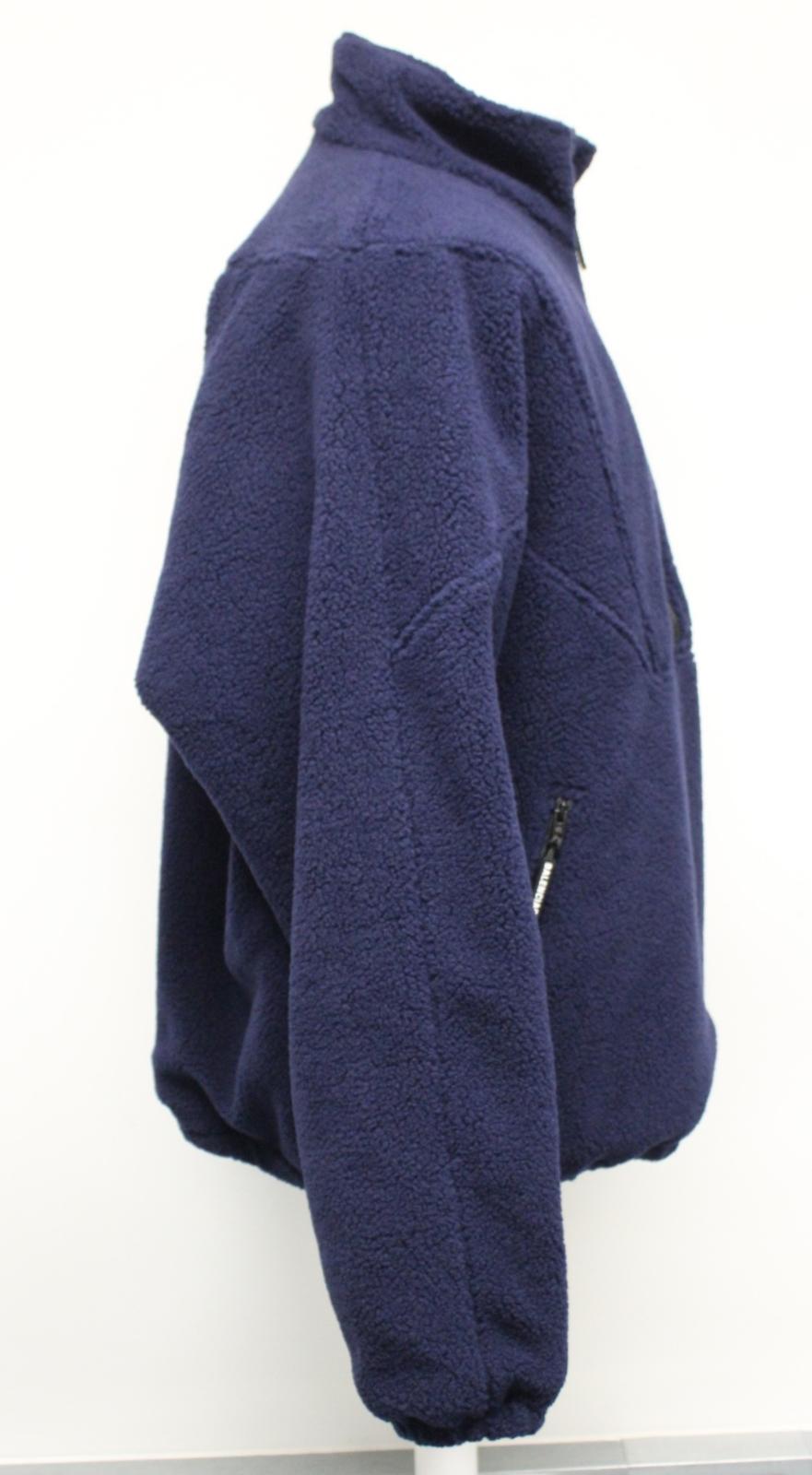BALENCIAGA Men's Navy Blue High-Neck Half Zip Oversized Fleece Jacket 48/M BNWT