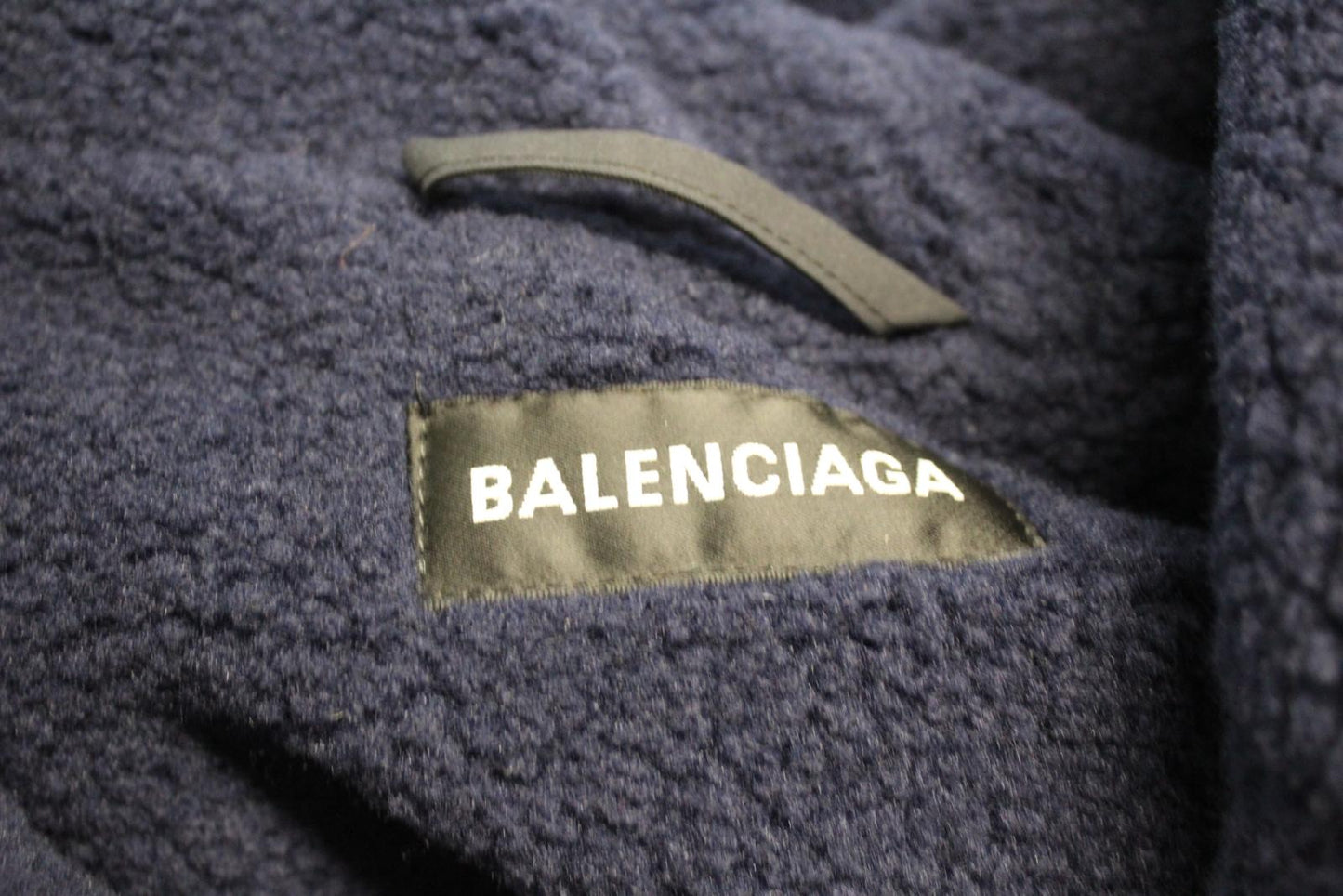 BALENCIAGA Men's Navy Blue High-Neck Half Zip Oversized Fleece Jacket 48/M BNWT